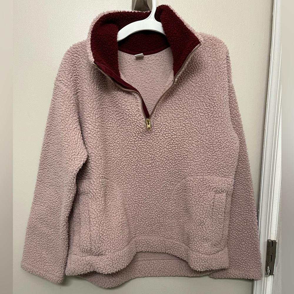 Old Navy Light Pink Quarter zip Sweatshirt Size Small